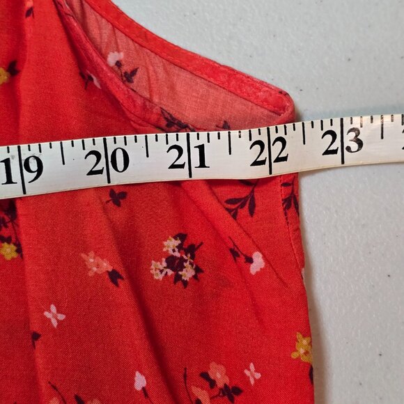 Old Navy boho sleeveless orange blouse with tassels - Picture 9 of 12